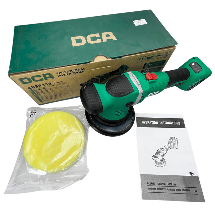Máy đánh bóng Pin 20V DCA ADSP150Z, đường kính đĩa 150mm, động cơ không chổi than (Chỉ có thân máy, không kèm pin và sạc)