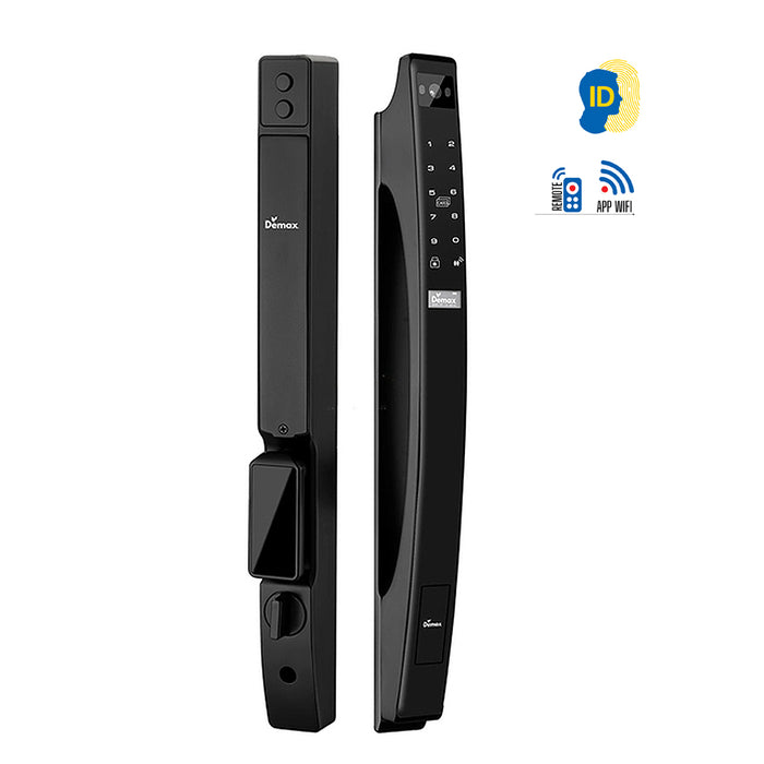 Khóa cửa thông minh cao cấp chống nước IP56 Demax EL902, nhận diện khuôn mặt Face ID-3D mở khóa bằng Wifi, dành cho cửa nhôm, sắt, inox