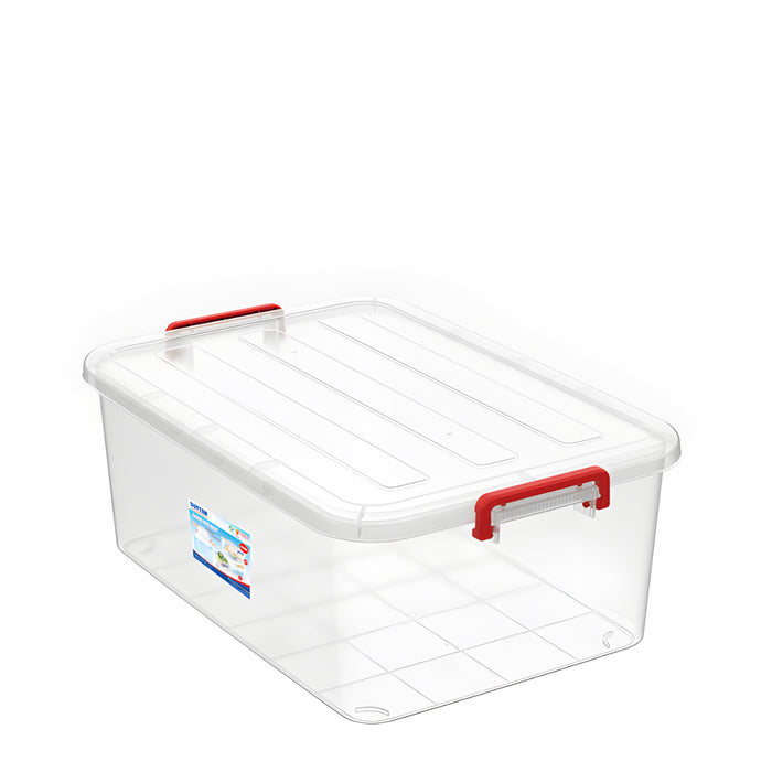 Thùng nhựa trong suốt Duy Tân, hình chữ nhật có nắp gài.