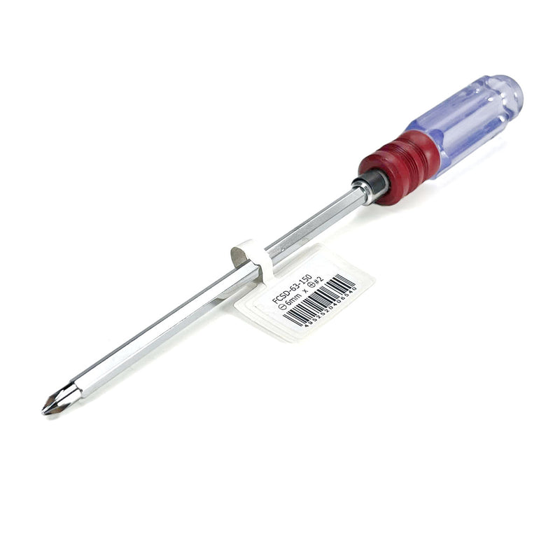 Tua vít đa năng 2 đầu Fujiya FCSD-63-150, dài 260mm, thép CR-V có nam châm, cán nhựa trong. Xuất xứ Nhật bản.