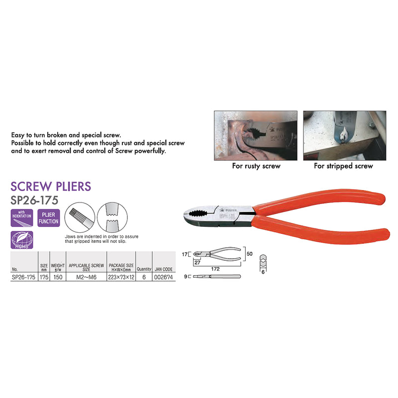 Kìm chuyên dụng mở ốc gỉ sét Fujiya SP26-175 kích thước 175mm