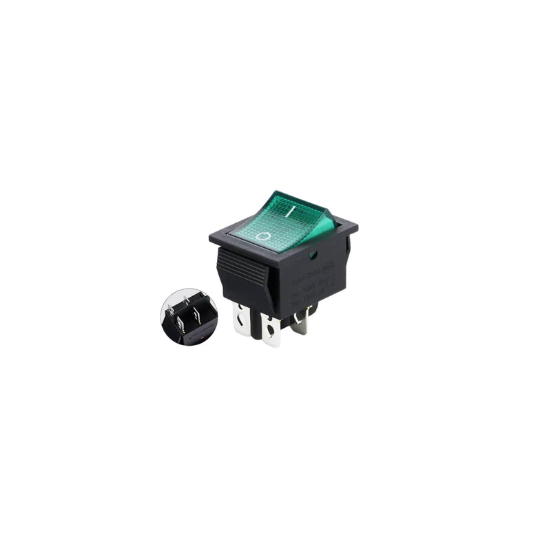 Công tắc bật tắt 4 chân Janfa dòng điện AC 15A - 250V, 3 màu xanh, đỏ vàng