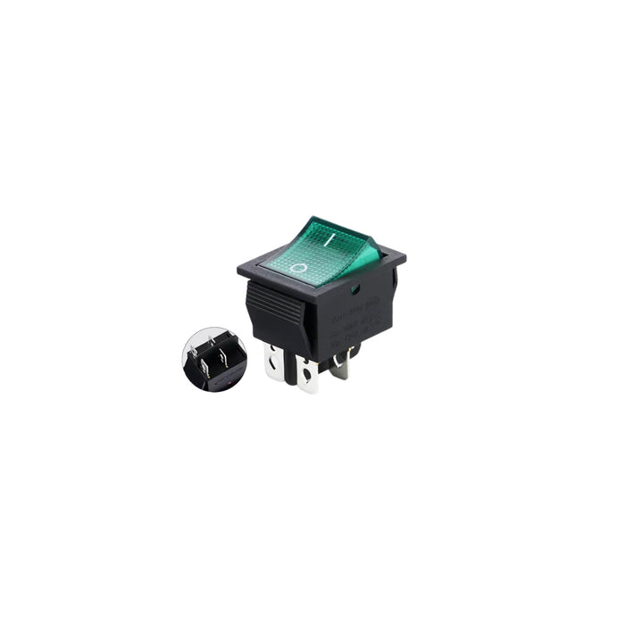 Công tắc bật tắt 4 chân Janfa dòng điện AC 15A - 250V, 3 màu xanh, đỏ vàng