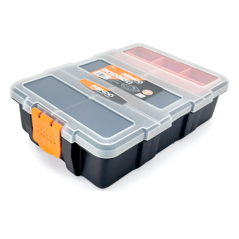 Hộp nhựa đựng đồ nghề 9 ngăn Kendo 90234, kích thước 155mm x 220mm x 60mm