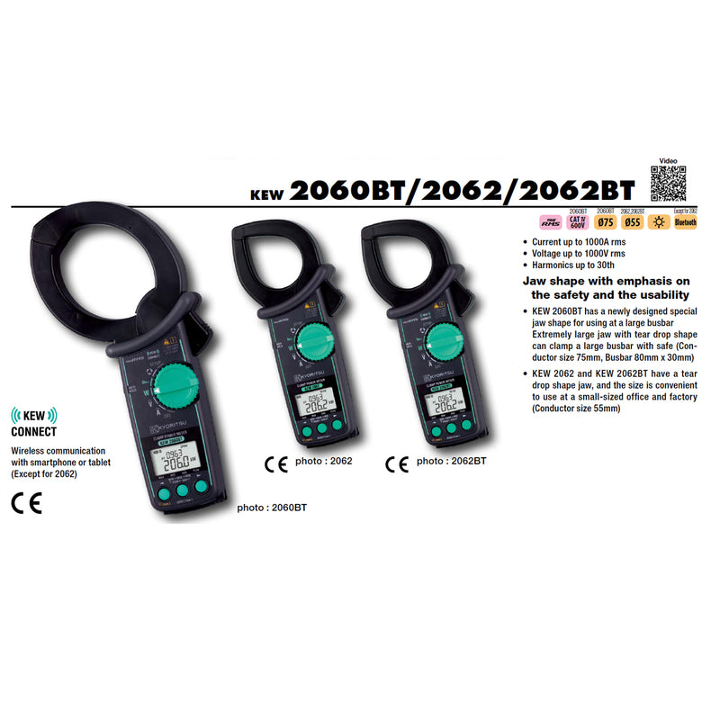 Ampe kìm đo công suất AC 1000V Kyoritsu Kew 2062 True RMS