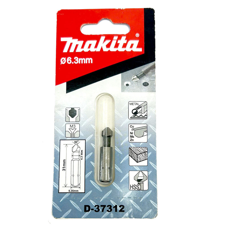 Mũi vát lỗ 3 lưỡi cắt 90° Makita, đuôi lục giác C-Form 6.35mm ( 1/4 inch ), kích thước từ 6.3mm - 20.5mm