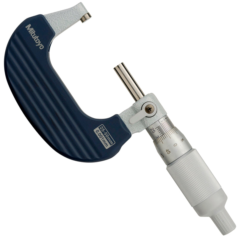 Panme đo ngoài cơ bản Mitutoyo Series 102 - Ratchet Thimble Micrometer. Dòng cải tiến với bánh cóc trên ống xoay