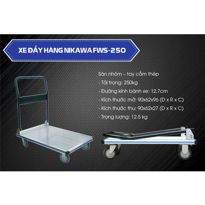 Xe đẩy hàng nhôm Nikawa tải trọng 200kg - 250kg