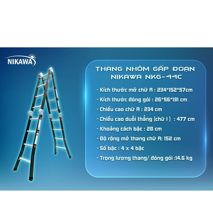 Thang nhôm gấp 4 đoạn Nikawa NKG Series