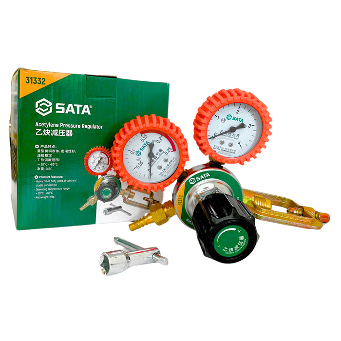 Đồng hồ điều áp khí Acetylen ren ngoài SATA 31332