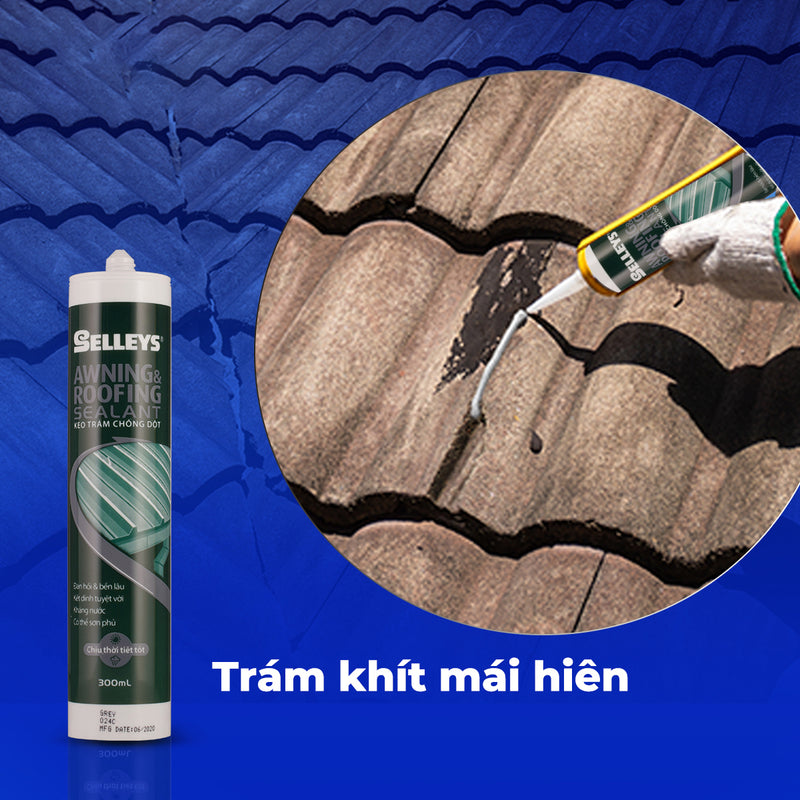 Keo silicone awning & roofing sealant chống dột mái tôn Selleys, trọng lượng 300g