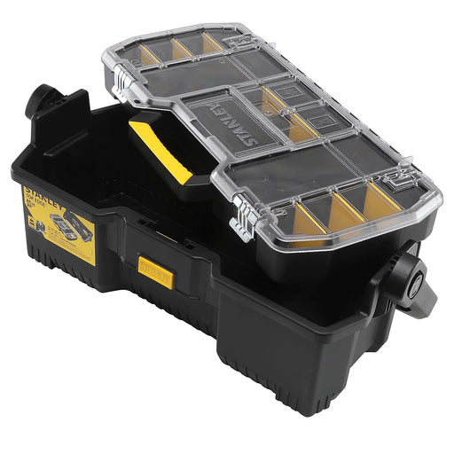 Thùng đựng dụng cụ kèm hộp linh kiện Stanley 1-97-514 thiết kế 2 tầng có nắp trong suốt và tay cầm kim loại