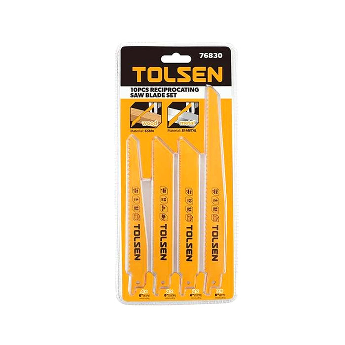 Bộ 10 lưỡi cưa kiếm dùng để cắt gỗ và kim loại Tolsen 76830