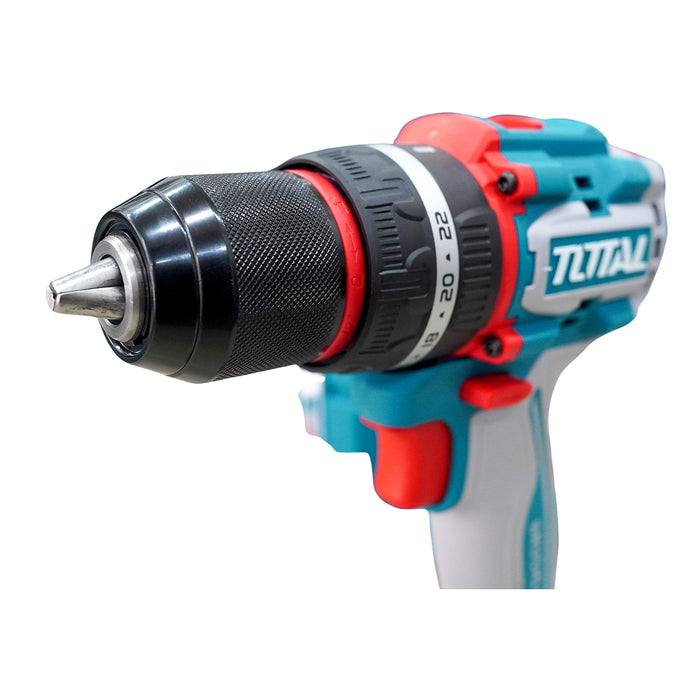 Máy khoan búa không chổi than dùng Pin 20V, đầu kẹp 13mm Total