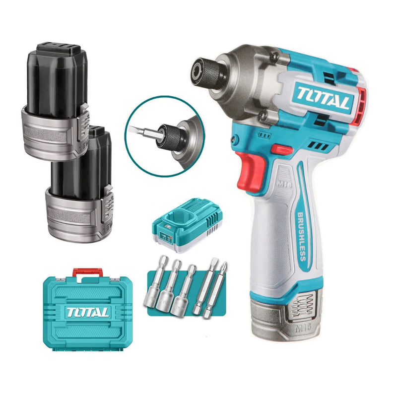 Máy vặn vít không chổi than dùng Pin Lithium 16V Total TIRLI16178 đuôi lục giác 1/4 inch (6.35mm)