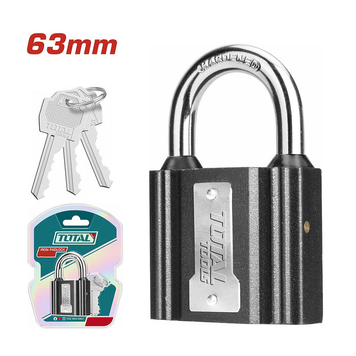 Ổ khóa treo 3 chìa Total TLK31631 kích thước 63mm, thân khoá bằng sắt