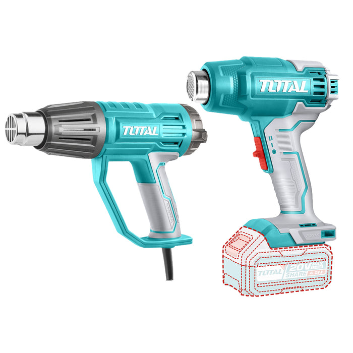 Bộ 2 máy khò nhiệt dùng điện công suất 2000W và dùng Pin 20V Total TOSLI250801