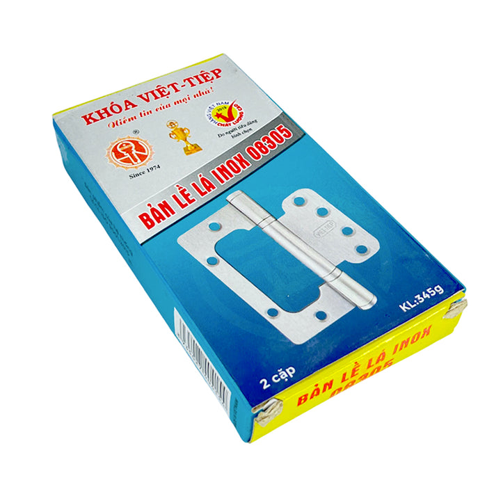 Bản lề âm dương Việt tiệp, vật liệu Inox 201 hoặc thép sơn tĩnh điện