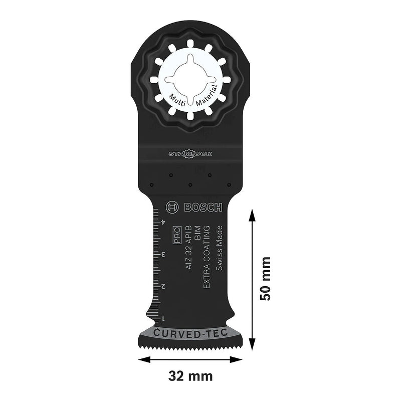 Lưỡi cắt rung Bosch AIZ 32 APIB dùng cắt đa vật liệu, bề rộng lưỡi 32mm, dài 50mm, chất liệu BIM, chuẩn Starlock (mã số 2608669066)