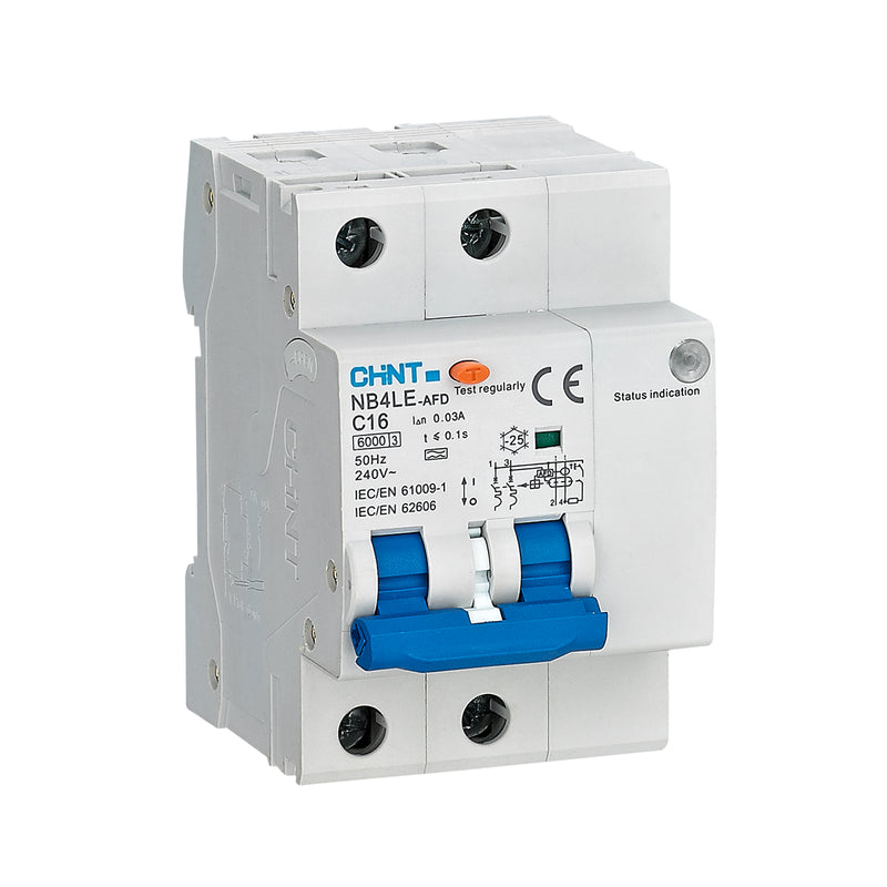 Thiết bị phụ trợ MCB Chint NB3LE/NB4LE bảo vệ ngắn mạch, quá tải, chống giật, chống dòng rò và phát hiện sự cố hồ quang. Tiêu chuẩn quốc tế