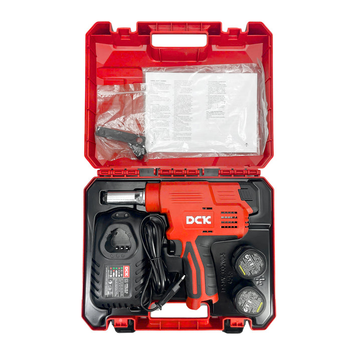 Máy tán đinh ri vê DCK KDPM50 dùng Pin 12V, lực kéo 10kN