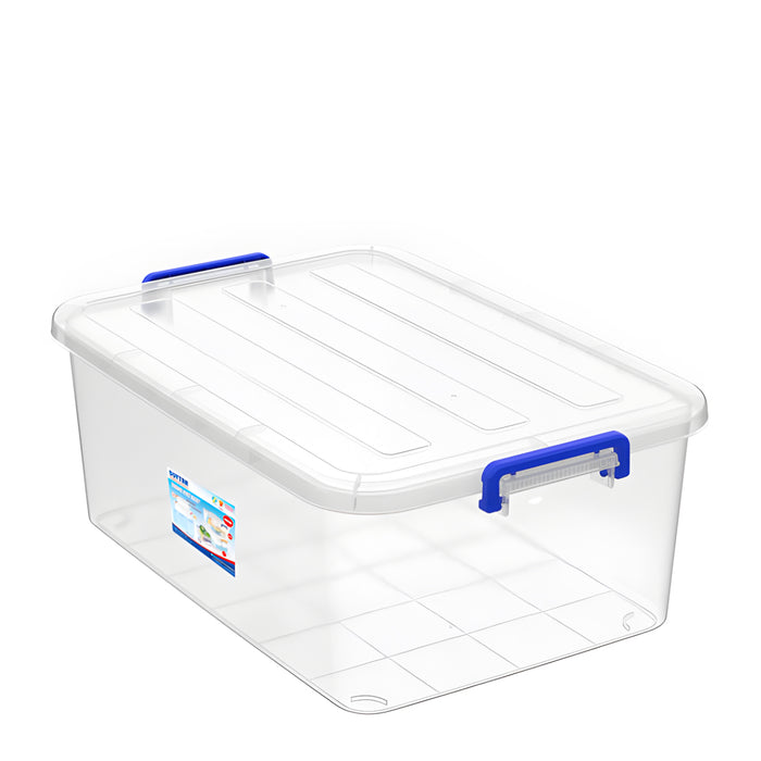 Thùng nhựa trong suốt Duy Tân, hình chữ nhật có nắp gài.