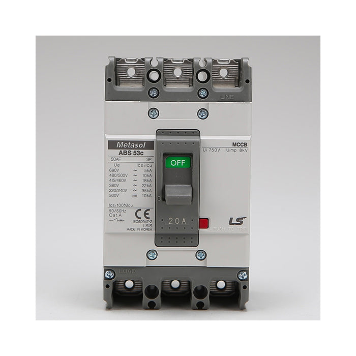 Cầu dao tự động MCCB 3P LS, tải danh định từ 5A ~ 1600A, dòng cắt từ 14kA - 75kA