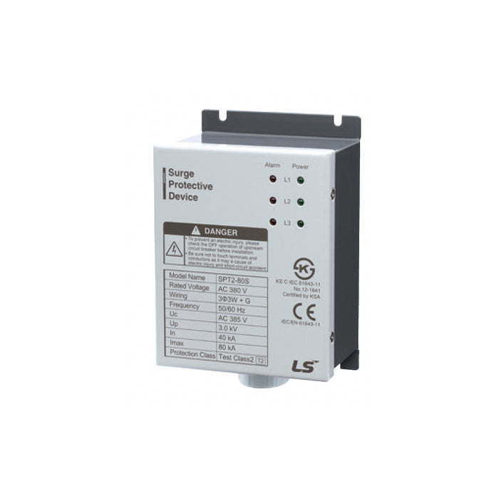 Thiết bị chống sét 3P dạng hộp (Box Type) LS SP Series, điện áp Uc 385V, dòng xả xung sét cực đại từ 40kA ~ 160kA. Tiêu chuẩn CE