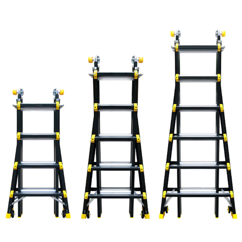 Thang nhôm gấp đa năng chữ A (rút lồng) Nikawa NKB, độ dày nhôm chịu lực 2.8mm