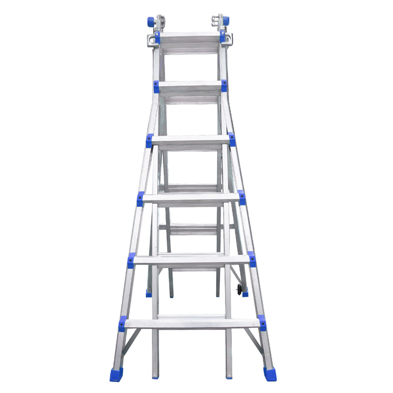 Thang nhôm gấp đa năng (rút lồng) Nikawa, độ dày nhôm chịu lực 2.4mm