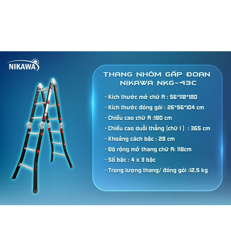 Thang nhôm gấp 4 đoạn Nikawa NKG Series