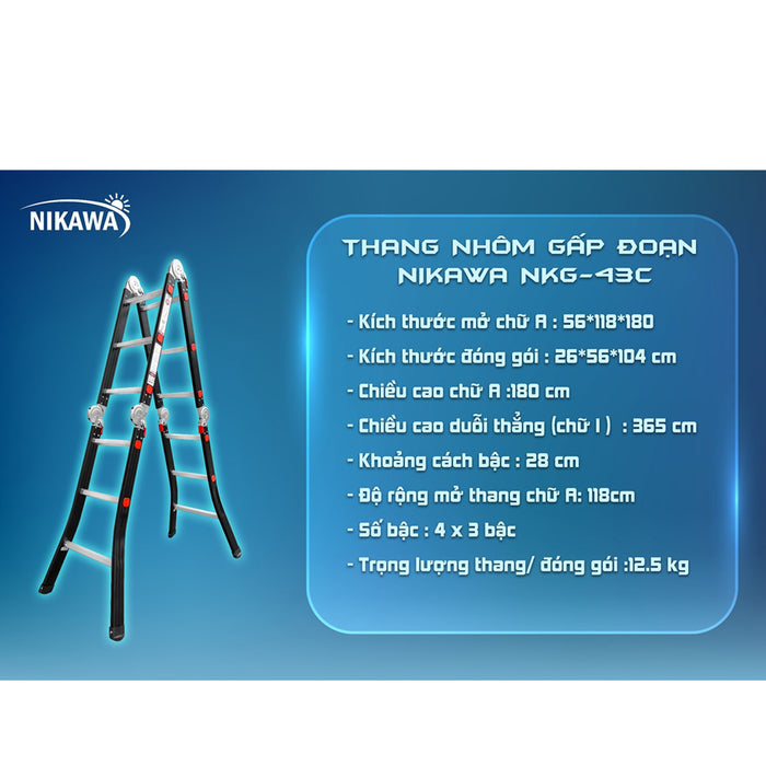 Thang nhôm gấp 4 đoạn Nikawa NKG Series