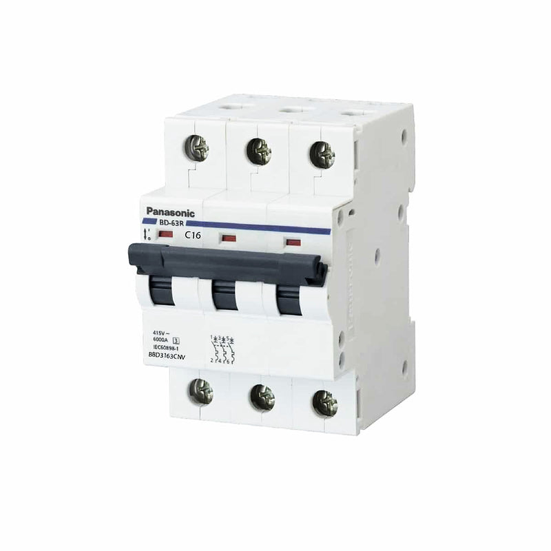 Cầu dao tự động MCB Panasonic, tải danh định từ 6A ~ 100A, dòng cắt từ 6kA ~ 10kA