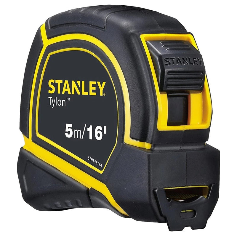 Thước cuộn thép Stanley Tylon STHT36194 vỏ nhựa bọc cao su chịu va đập lưỡi thép phủ Tylon và Mylar kèm móc Tru-Zero
