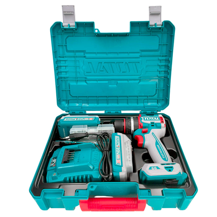 Máy khoan búa không chổi than dùng Pin 20V, đầu kẹp 13mm Total