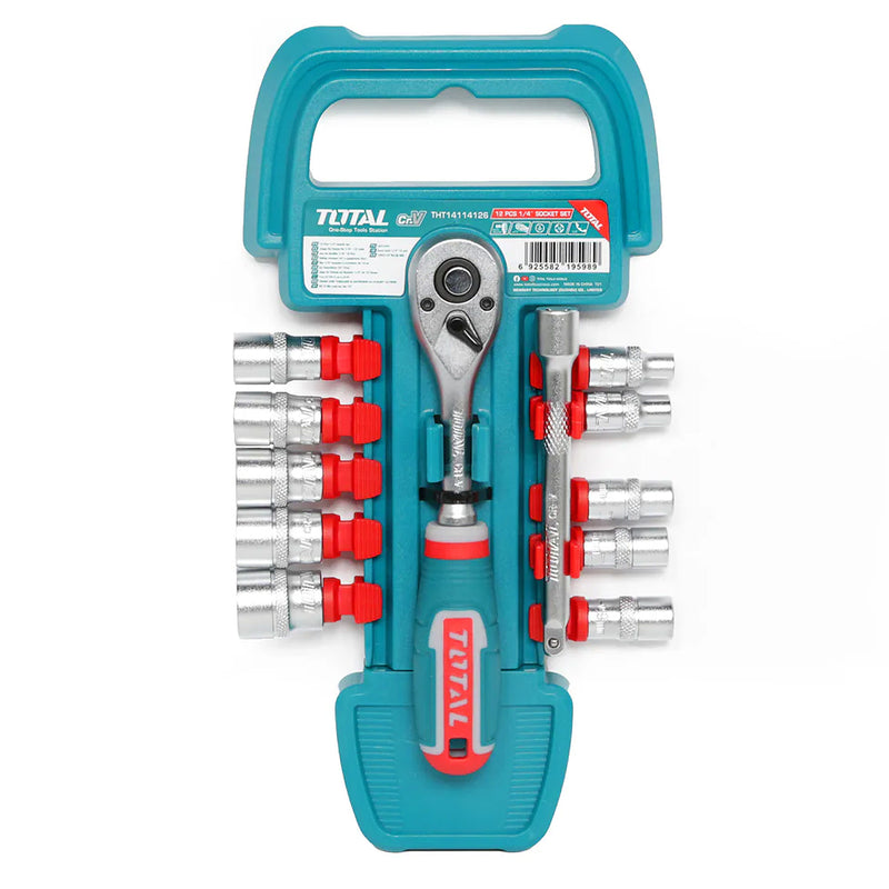 Bộ đầu tuýp 12 chi tiết Total THT14114126 cốt 1/4 inch kích thước từ 5mm - 14mm