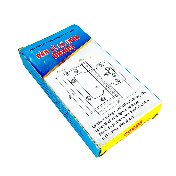 Bản lề âm dương Việt tiệp, vật liệu Inox 201 hoặc thép sơn tĩnh điện