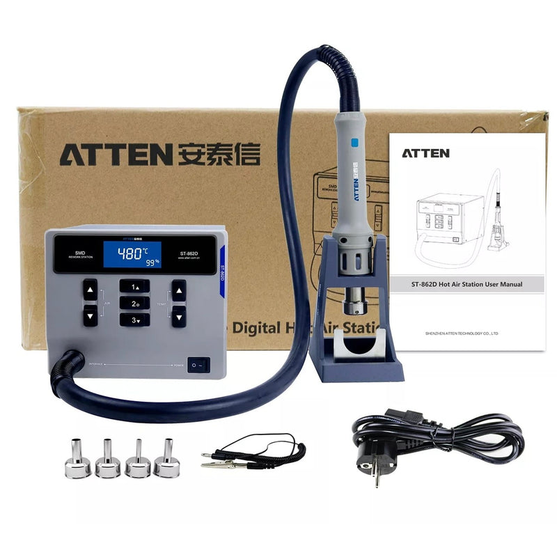 Trạm khò khí nóng ATTEN ST-862D, công suất 1000W, Max 480°C, hệ chuyên nghiệp