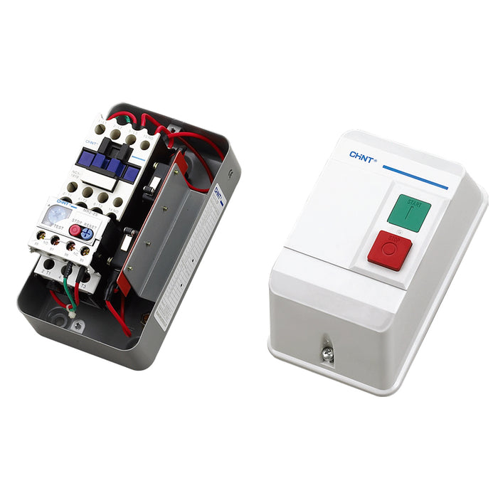 Hộp khởi động động cơ trực tiếp Chint NQ3 Series có tích hợp sẵn nút nhấn, khởi động từ và relay nhiệt. Tiêu chuẩn CE 