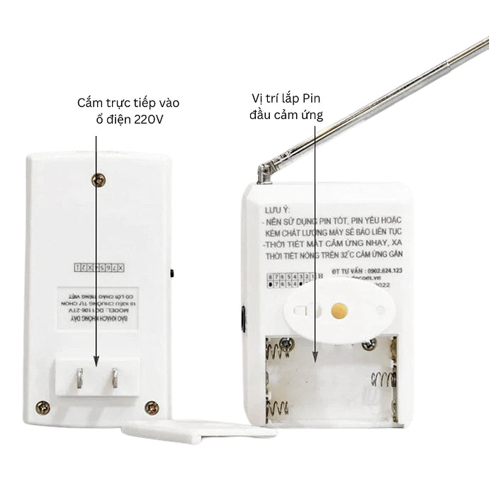 Thiết bị báo khách cảm ứng không dây Decom DC-1106-2