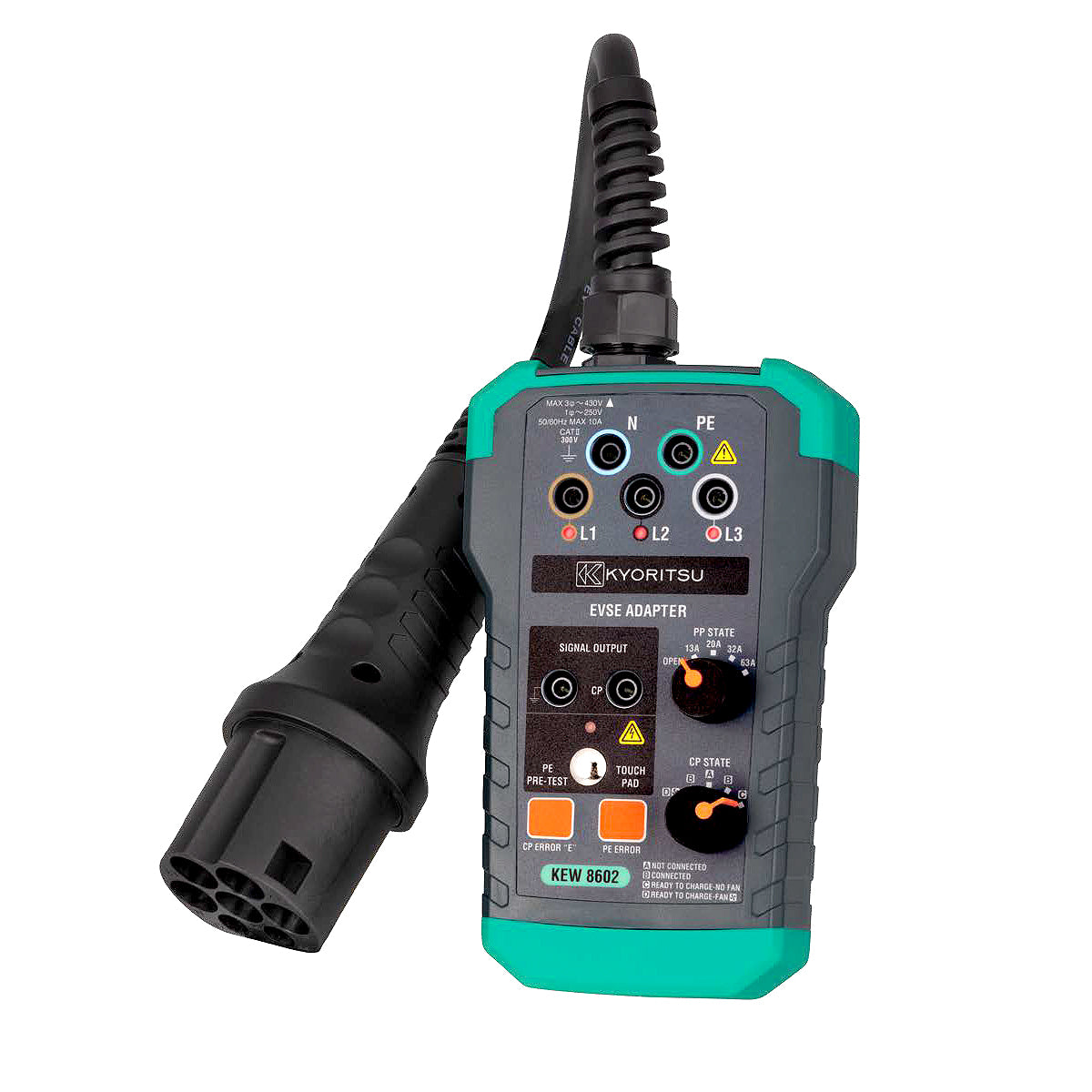 Bộ chuyển đổi kiểm tra EVSE Kyoritsu Kew 8602 cổng sạc type 2 (7 chân ...