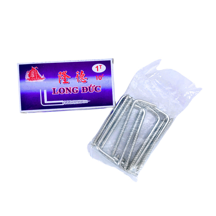 Móc chữ L chân vít Long Đức dài từ 4P (4cm) - 1T2 (12cm)