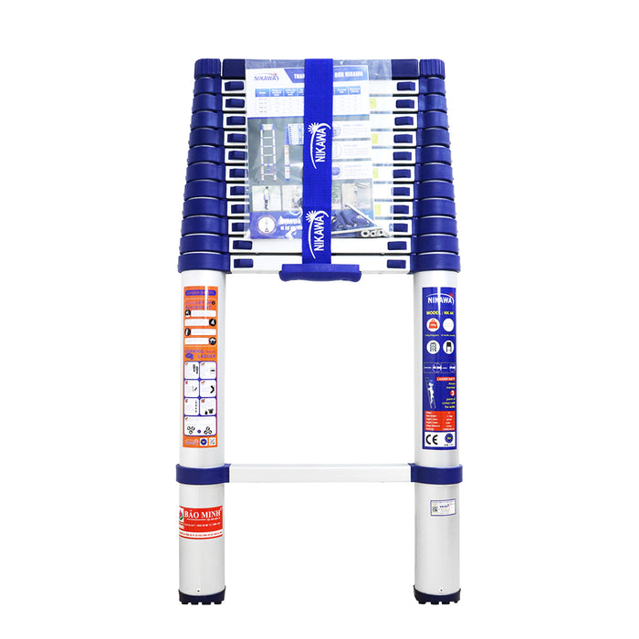 Thang nhôm rút đơn Nikawa NK, chiều cao tối đa từ 3.2m ~ 5.8m, số bậc thang từ 11 bậc ~ 15 bậc