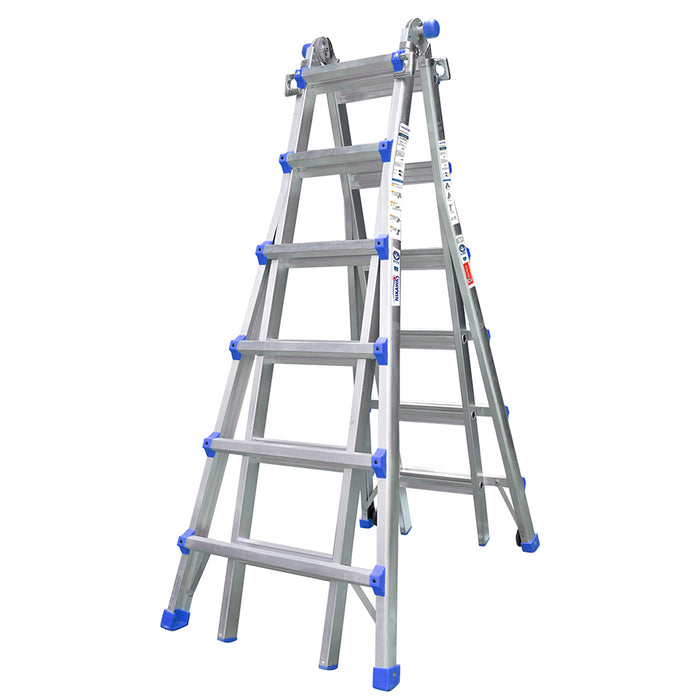 Thang nhôm gấp đa năng (rút lồng) Nikawa, độ dày nhôm chịu lực 2.4mm