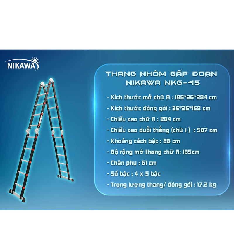 Thang nhôm gấp 4 đoạn Nikawa NKG Series