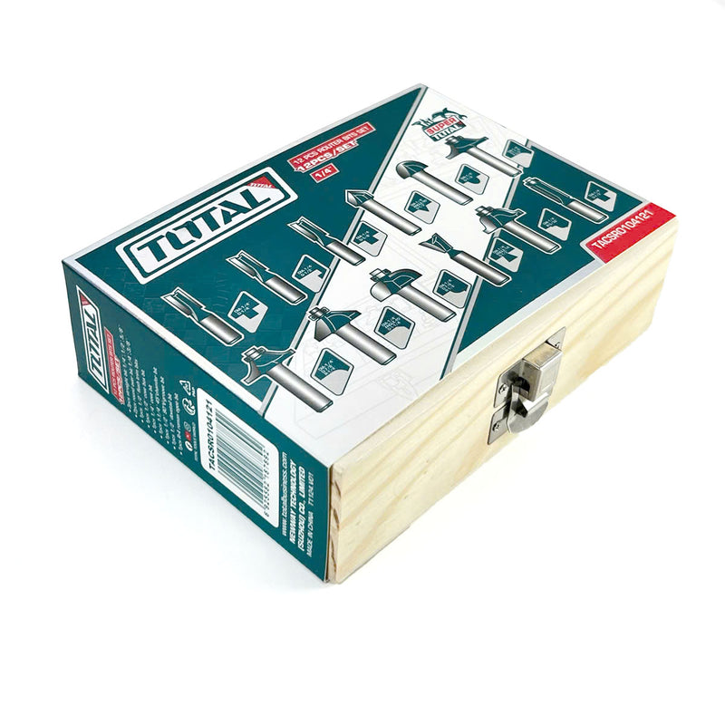 Bộ 12 Mũi phay gỗ 1/4 inch (6.3mm) TOTAL TACSR0104121