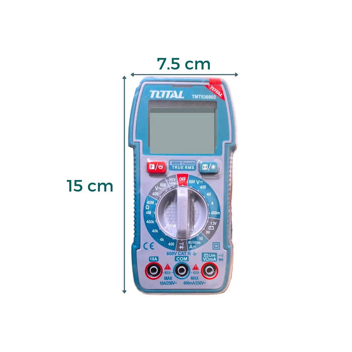 Đồng hồ đo điện vạn năng kỹ thuật số Total TMT536002 True RMS, đo dòng DC/AC 600V