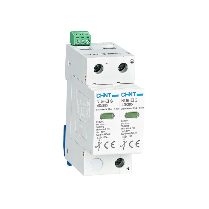 Thiết bị chống sét lan truyền Chint NU6-II G series. Tiêu chuẩn CE, RoHS và CB