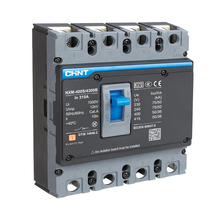 Cầu dao tự động dạng khối MCCB cố định từ nhiệt Chint NXM Series, tải danh định từ 25A ~ 1600A. Tiêu chuẩn quốc tế
