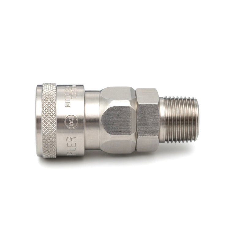 Đầu nối nhanh Hi Cupla Standard SM-Type (Socket) kiểu kết nối ren ngoài, gioăng chịu nhiệt FKM (Fluoro Rubber)